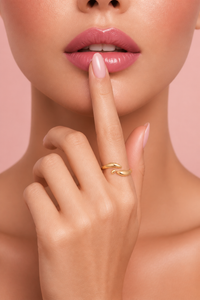 Set of 3 Gold Sculptural Organic Rings - Adjustable Modern Teardrop Open Rings